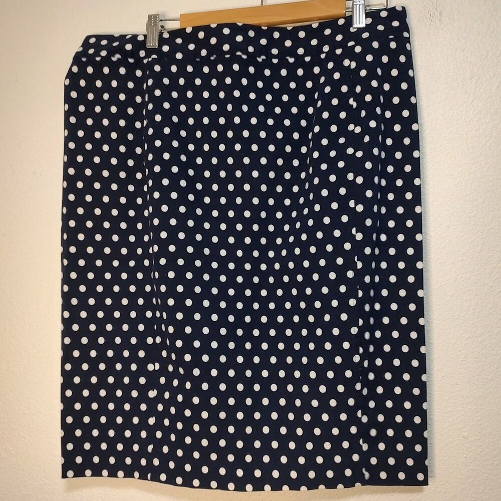 Stitch Fix Pixley Navy June Polka Dot Straight Pencil Skirt Size XL